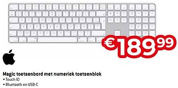 Promotions Apple magic toetsenbord met numeriek toetsenblok - Apple - Valide de 11/12/2023 à 31/12/2023 chez Exellent