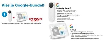 Promoties Google nest doorbell battery + nest hub chalk - gonestdoorbahub - Google - Geldig van 11/12/2023 tot 31/12/2023 bij Exellent