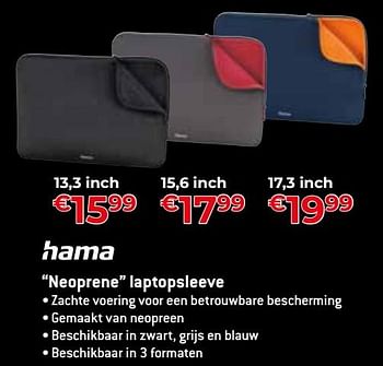 Promoties Hama neoprene laptopsleeve - Hama - Geldig van 11/12/2023 tot 31/12/2023 bij Exellent