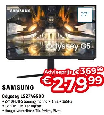 Promoties Samsung odyssey ls27ag500 - Samsung - Geldig van 11/12/2023 tot 31/12/2023 bij Exellent