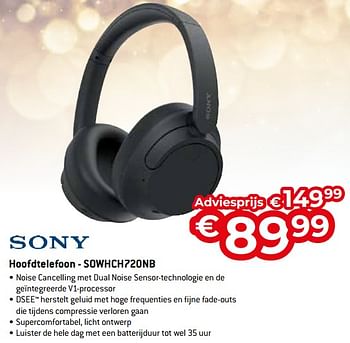 Promoties Sony hoofdtelefoon - sowhch720nb - Sony - Geldig van 11/12/2023 tot 31/12/2023 bij Exellent