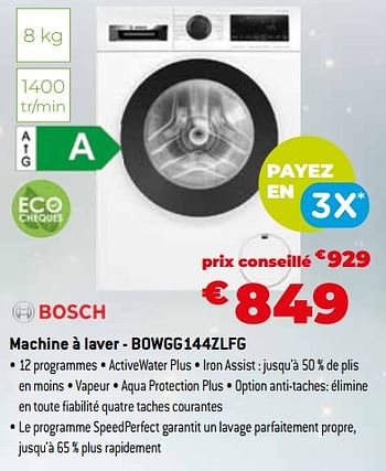 Promotions Bosch machine à laver - bowgg144zlfg - Bosch - Valide de 11/12/2023 à 31/12/2023 chez Exellent