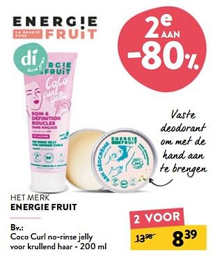 Promoties Coco curl no-rinse jelly voor krullend haar - Energie Fruit - Geldig van 20/12/2023 tot 02/01/2024 bij DI