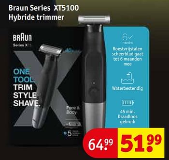 Promoties Braun braun series xt5100 hybride trimmer - Braun - Geldig van 26/12/2023 tot 31/12/2023 bij Kruidvat