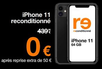 Promotions Apple iphone 11 reconditionné - Apple - Valide de 18/12/2023 à 31/12/2023 chez Orange