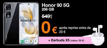 Promotions Honor 90 5g 256 gb - Honor - Valide de 18/12/2023 à 31/12/2023 chez Orange