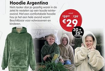 Promoties Hoodie argentina - Huismerk - Sleepworld - Geldig van 14/12/2023 tot 31/12/2023 bij Sleepworld