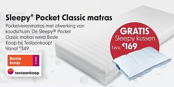 Promoties Sleepy pocket classic matras - Sleepy - Geldig van 14/12/2023 tot 31/12/2023 bij Sleepworld