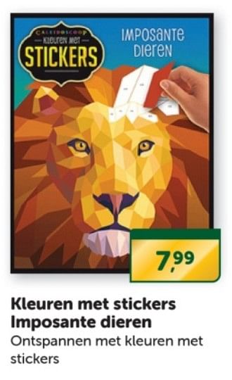 Promoties Kleuren met stickers imposante dieren - Huismerk - Boekenvoordeel - Geldig van 09/12/2023 tot 31/12/2023 bij BoekenVoordeel