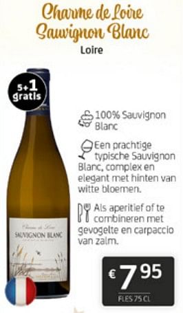 Promotions Charme de loire sawignon blanc loire - Vins blancs - Valide de 15/12/2023 à 31/12/2023 chez BelBev