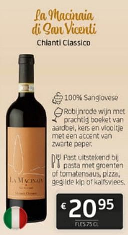 Promoties La macinaia di san vicenti chianti classico - Rode wijnen - Geldig van 15/12/2023 tot 31/12/2023 bij BelBev