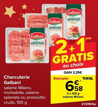 Promotions Charcuterie galbani salame milano - Galbani - Valide de 26/12/2023 à 01/01/2024 chez Carrefour