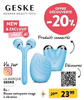 Promotions Brosse nettoyante visage à vibration - Geske - Valide de 20/12/2023 à 02/01/2024 chez DI