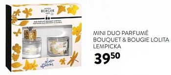 Promotions Mini duo parfumé bouquet + bougie lolita lempicka - Maison Berger Paris - Valide de 20/12/2023 à 02/01/2024 chez DI