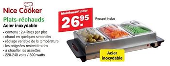 Promotions Plats-réchauds acier inoxydable - Nice Cooker - Valide de 18/12/2023 à 01/06/2024 chez Van Cranenbroek