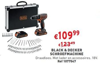 Promoties Black + decker schroefmachine - Black & Decker - Geldig van 27/12/2023 tot 31/12/2023 bij Trafic