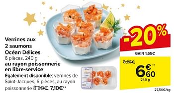 Promotions Verrines aux 2 saumons océan délices - Ocean Delices - Valide de 26/12/2023 à 01/01/2024 chez Carrefour