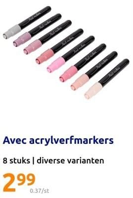 Promoties Avec acrylverfmarkers - Avec - Geldig van 27/12/2023 tot 02/01/2024 bij Action