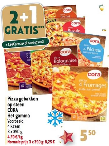 Promoties Pizza gebakken op steen cora - Huismerk - Smatch - Geldig van 27/12/2023 tot 02/07/2024 bij Smatch