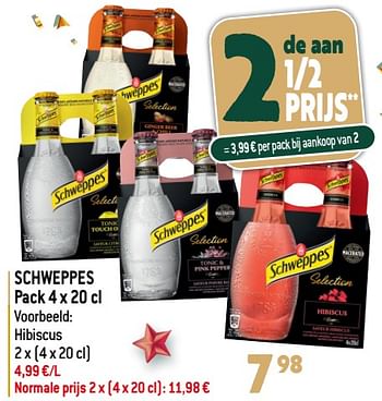 Promotions Schweppes hibiscus - Schweppes - Valide de 27/12/2023 à 02/07/2024 chez Smatch
