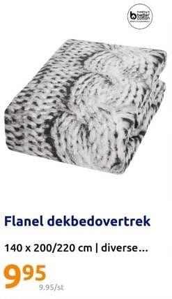 Promoties Flanel dekbedovertrek - Huismerk - Action - Geldig van 27/12/2023 tot 02/01/2024 bij Action
