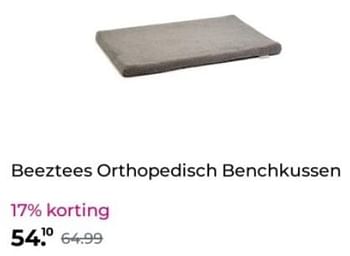 Promoties Beeztees orthopedisch benchkussen - Beeztees - Geldig van 26/12/2023 tot 31/12/2023 bij Plein