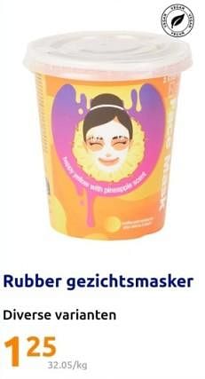 Promoties Rubber gezichtsmasker - Huismerk - Action - Geldig van 27/12/2023 tot 02/01/2024 bij Action
