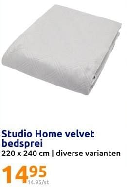 Promoties Studio home velvet bedsprei - Studio Home - Geldig van 27/12/2023 tot 02/01/2024 bij Action
