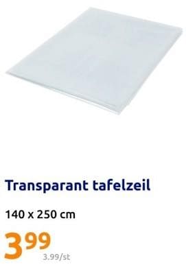 Promoties Transparant tafelzeil - Huismerk - Action - Geldig van 27/12/2023 tot 02/01/2024 bij Action