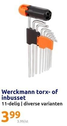 Promoties Werckmann torx- of inbusset - Werckmann - Geldig van 27/12/2023 tot 02/01/2024 bij Action