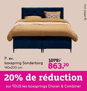 Promotions Boxspring sonderborg - Produit maison - Leen Bakker - Valide de 28/11/2023 à 02/01/2024 chez Leen Bakker