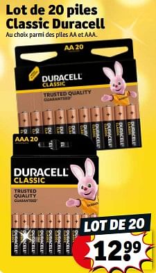 Promotions Lot de 20 piles classic duracell - Duracell - Valide de 26/12/2023 à 31/12/2023 chez Kruidvat