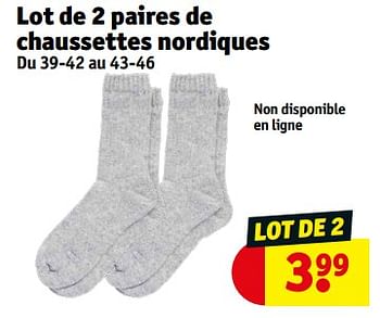 Promotions Lot de 2 paires de chaussettes nordiques - Produit maison - Kruidvat - Valide de 26/12/2023 à 31/12/2023 chez Kruidvat