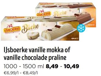 Promoties Ijsboerke vanille mokka of vanille chocolade praline - Ijsboerke - Geldig van 06/12/2023 tot 02/01/2024 bij Jumbo