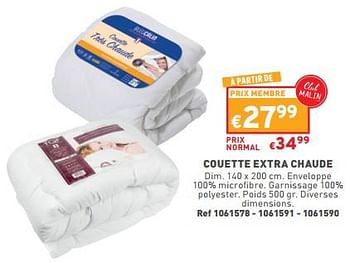 Promotions Couette extra chaude - Bleu Calin - Valide de 27/12/2023 à 31/12/2023 chez Trafic