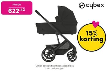 Promoties Cybex balios s lux black moon black 2 in 1 kinderwagen - Cybex - Geldig van 26/12/2023 tot 05/01/2024 bij Baby & Tiener Megastore