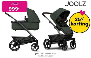 Promoties Joolz geo3 urban green 2 in 1 kinderwagen - Joolz - Geldig van 26/12/2023 tot 05/01/2024 bij Baby & Tiener Megastore