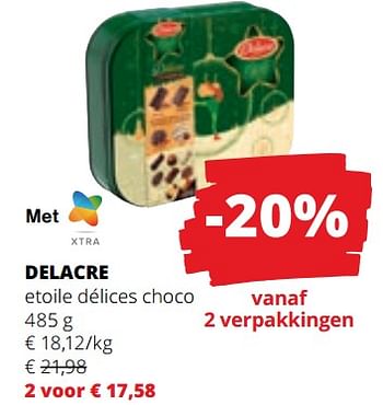 Promoties Delacre etoile délices choco - Delacre - Geldig van 07/12/2023 tot 03/01/2024 bij Spar (Colruytgroup)