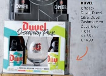 Promoties Duvel giftpack duvel, duvel citra, duvel cashmere en duvel 6,66 + glas - Duvel - Geldig van 07/12/2023 tot 03/01/2024 bij Spar (Colruytgroup)