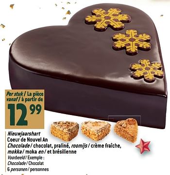 Promotions Nieuwjaarshart coeur de nouvel an chocolade - chocolat - Produit maison - Match - Valide de 27/12/2023 à 02/07/2024 chez Match
