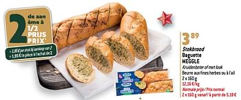 Promoties Stokbrood baguette meggle - Meggle - Geldig van 27/12/2023 tot 02/07/2024 bij Match