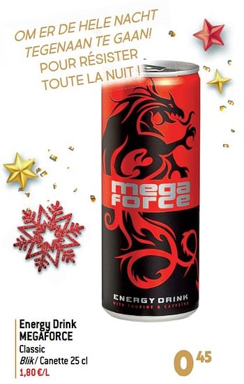 Promotions Energy drink megaforce - Megaforce - Valide de 27/12/2023 à 02/07/2024 chez Match