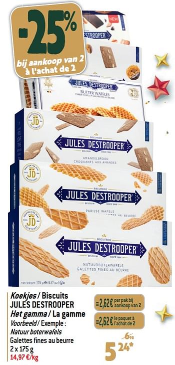 Promotions Koekjes - biscuits jules destrooper - Jules Destrooper - Valide de 27/12/2023 à 02/07/2024 chez Match