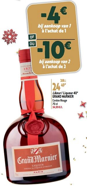 Promotions Likeur - liqueur 40° grand marnier - Grand Marnier - Valide de 27/12/2023 à 02/07/2024 chez Match