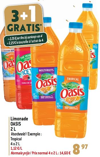 Promoties Limonade oasis - Oasis - Geldig van 27/12/2023 tot 02/07/2024 bij Match