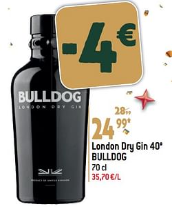 London dry gin 40° bulldog