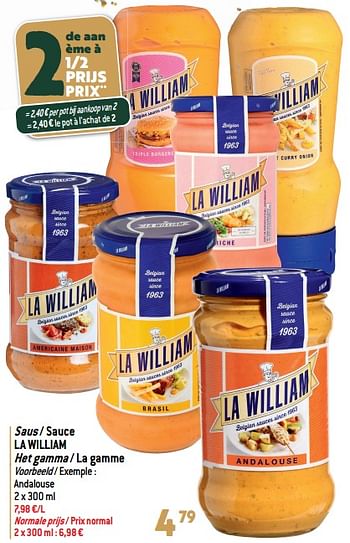 Promoties Saus - sauce la william - La William - Geldig van 27/12/2023 tot 02/07/2024 bij Match