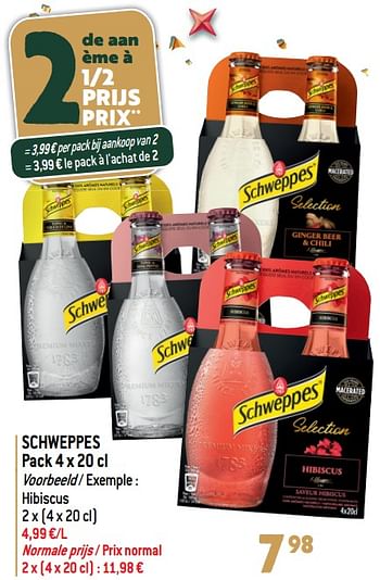 Promotions Schweppes hibiscus - Schweppes - Valide de 27/12/2023 à 02/07/2024 chez Match