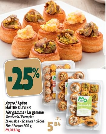 Promoties Apero - apéro maître olivier - Maitre Olivier - Geldig van 20/12/2023 tot 02/01/2024 bij Match
