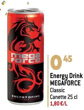 Promotions Energy drink megaforce - Megaforce - Valide de 27/12/2023 à 02/07/2024 chez Smatch